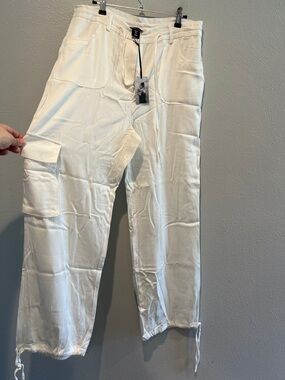 Sincerly Jules White Cargo Drawstring Utility Pants